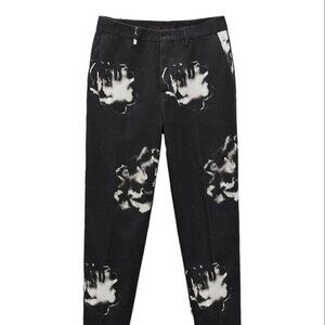 ZARA PRINTED SUIT PANTS BLACK/WHITE SIZE 31  5733/388/800